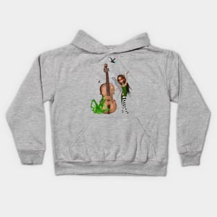 Violin in a cave Kids Hoodie